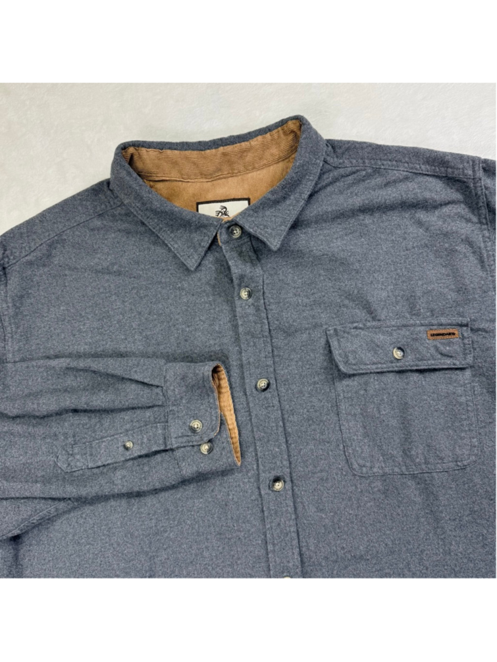 Men's‎ Legendary Whitetails Heavyweight Casual Button Down Shirt XXL Gray Brown